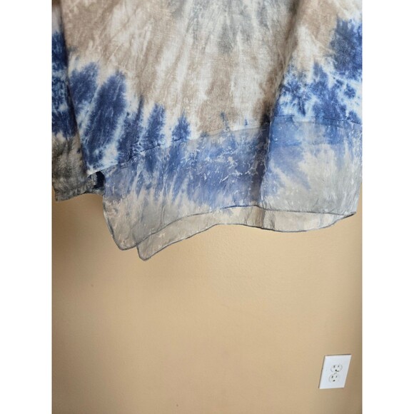 Valentina Naldi 100% Linen Tie Dye Asymmetrical Hem women's size small - Picture 4 of 8